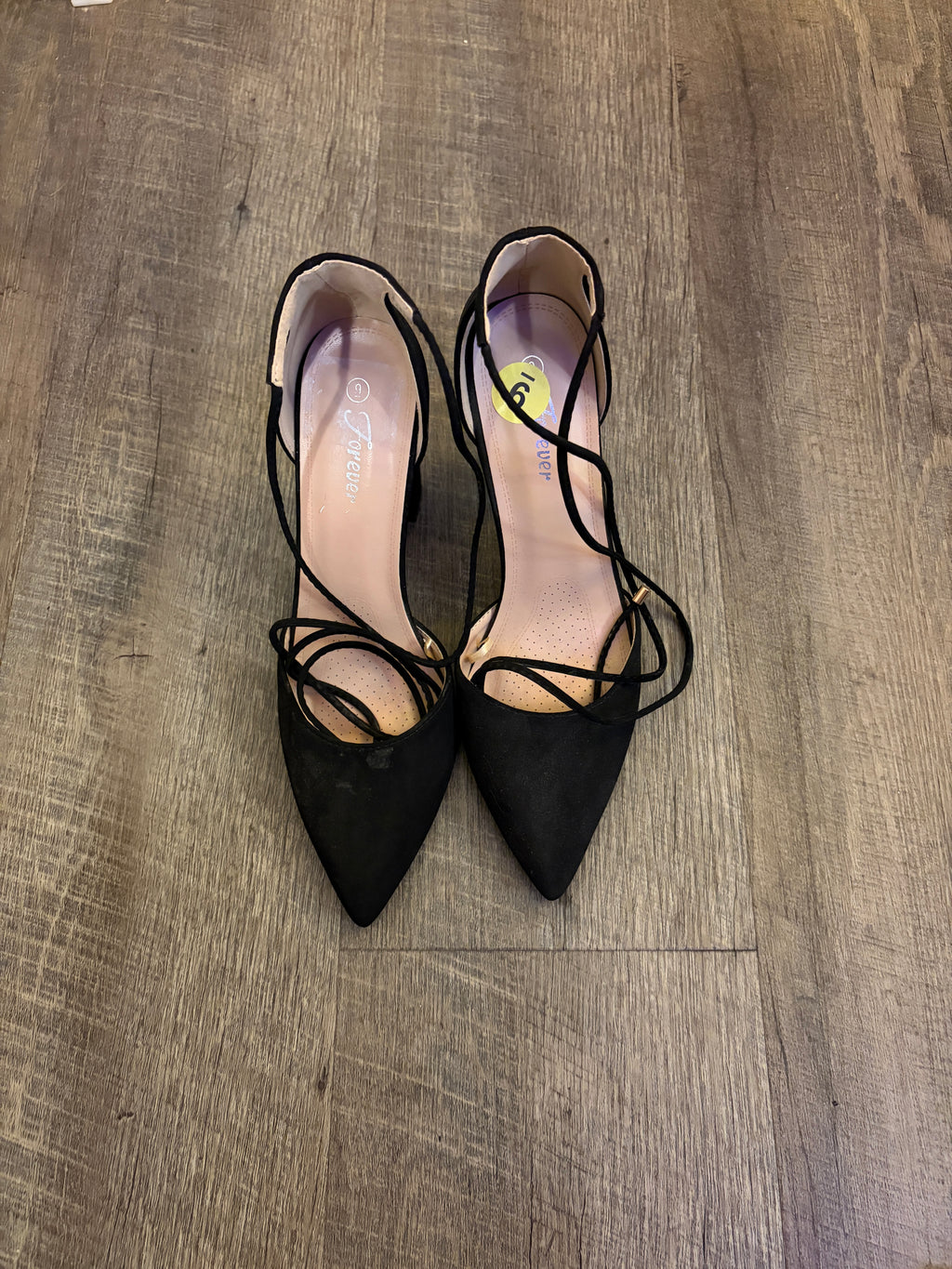 Forever New Black Lace-Up Heels
