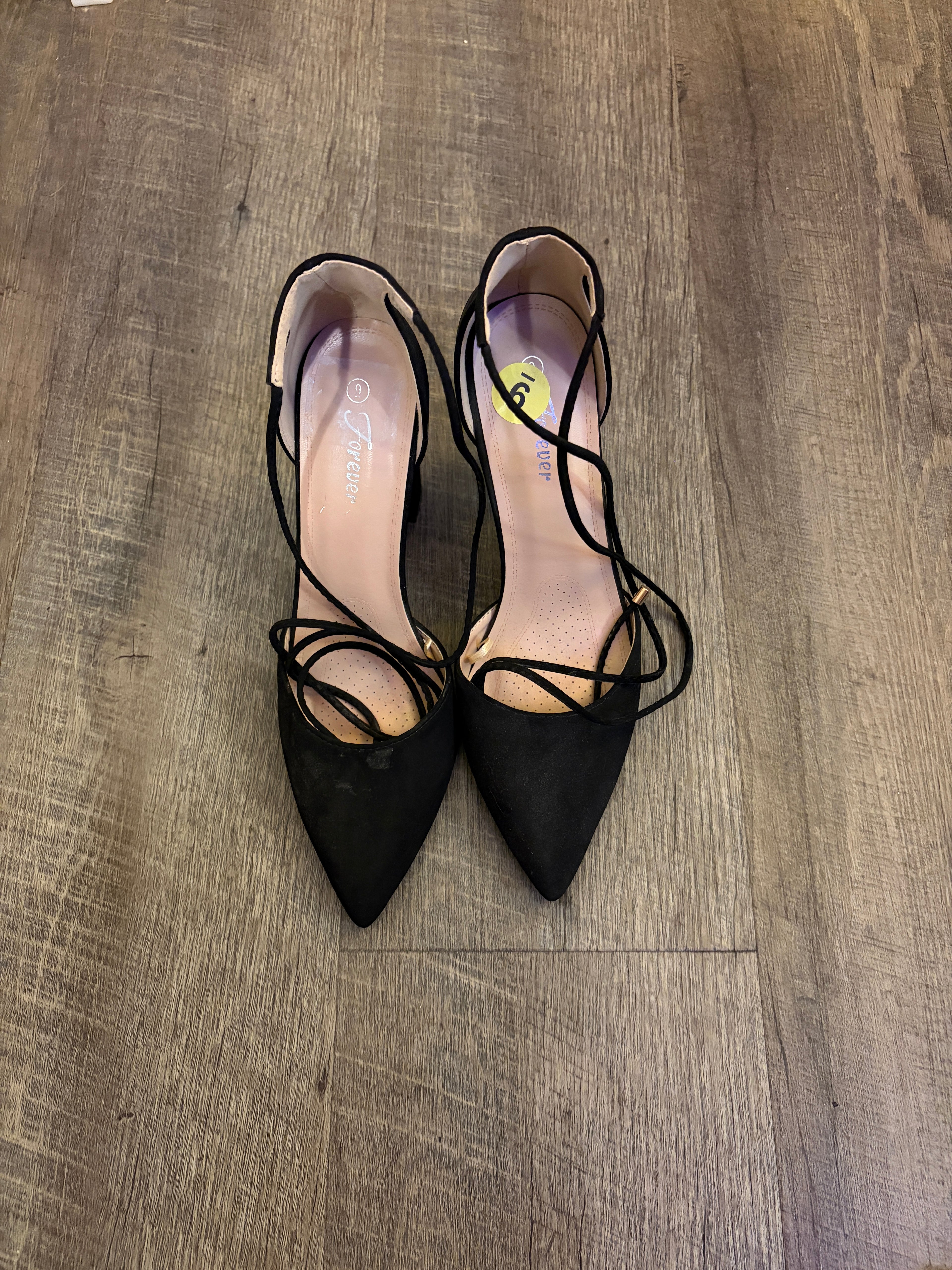 Forever New Black Lace-Up Heels