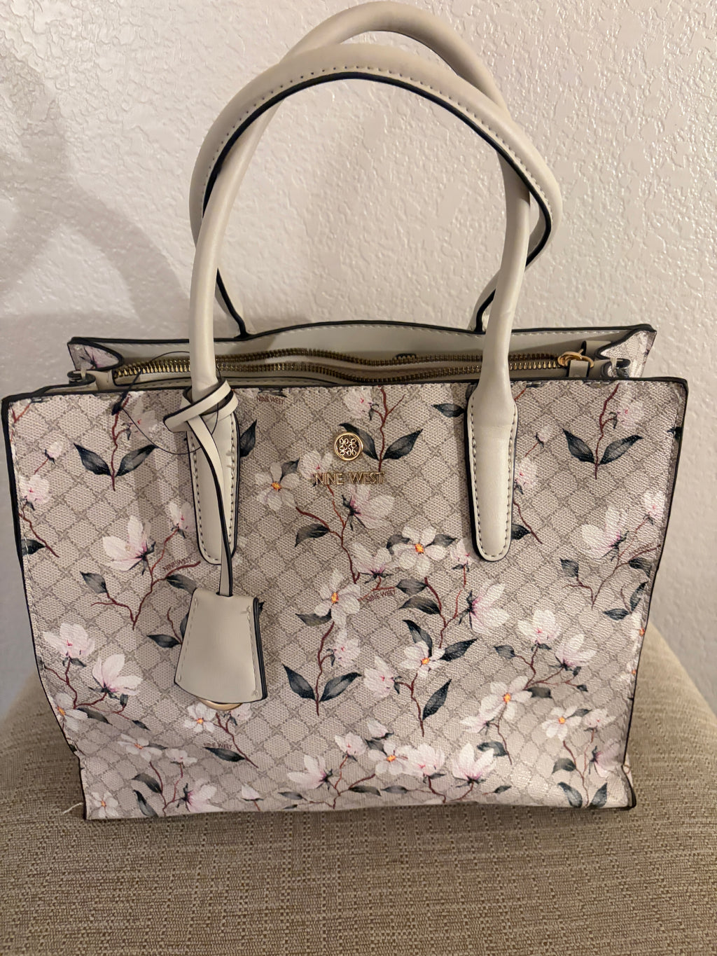 Brand New Nine West Floral Structured Tote Bag
