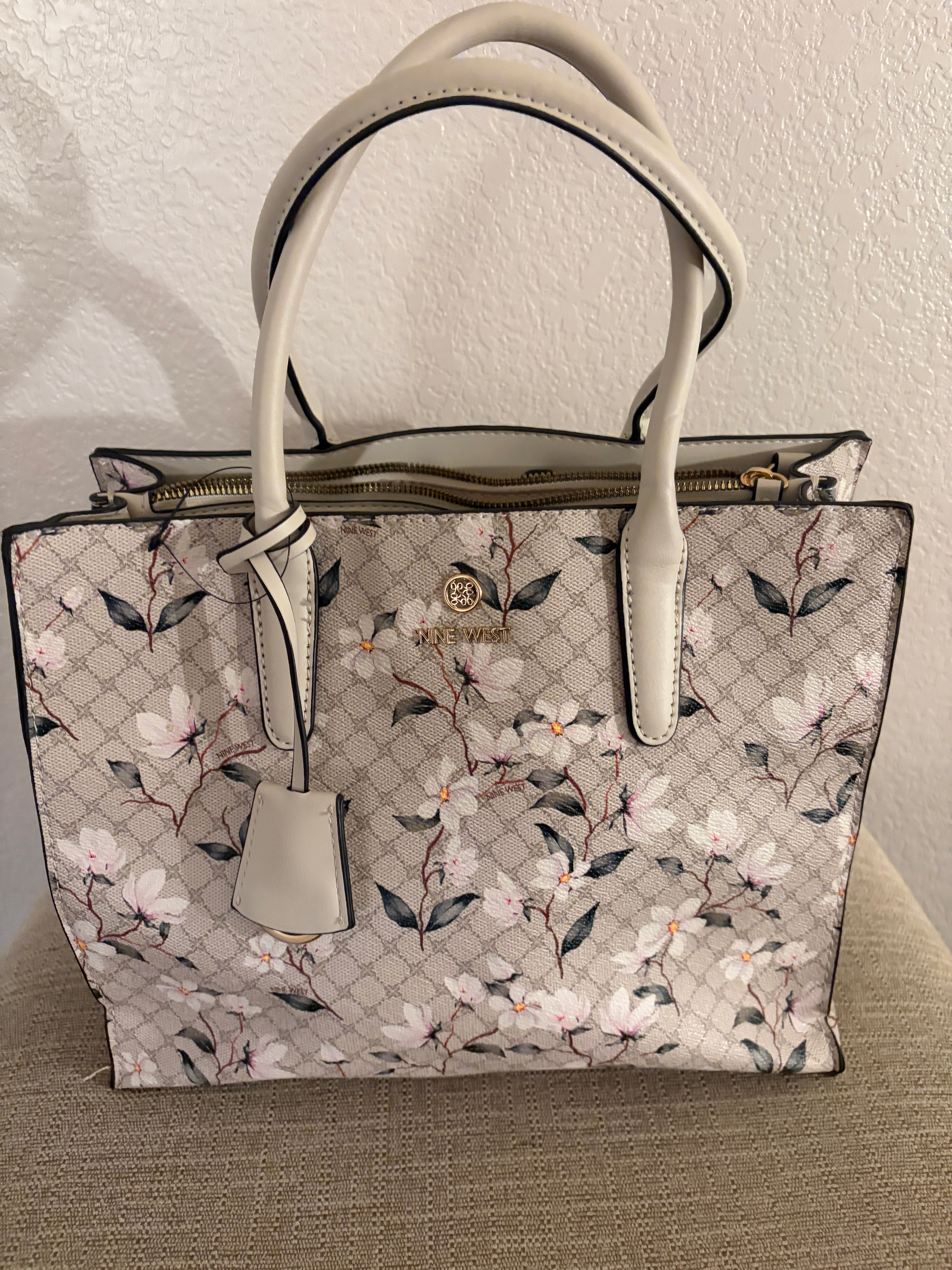 Brand New Nine West Floral Structured Tote Bag