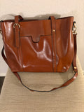 Kattee Brown Genuione Leather Shoulder Tote Bag