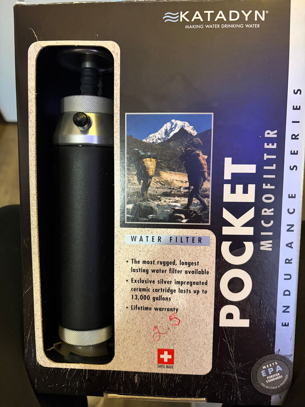 Katadyn Pocket Micro Filter Water Filter -13,000 -Gallon Capacity ￼￼