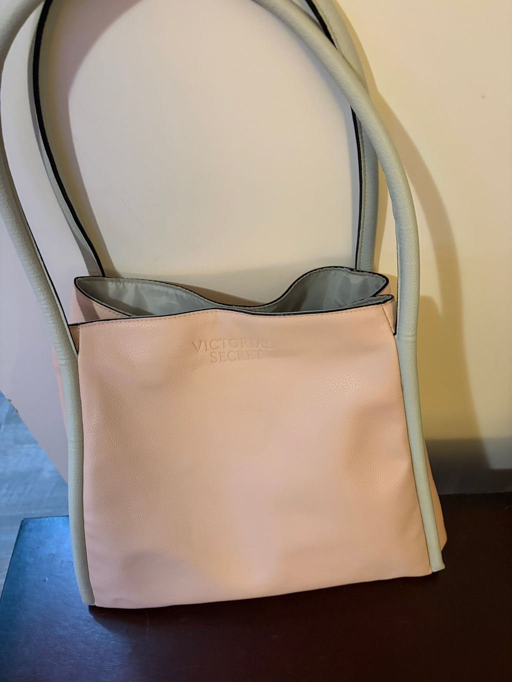Victoria's Secret Salmon Pink Tote With Snap Button Closure..