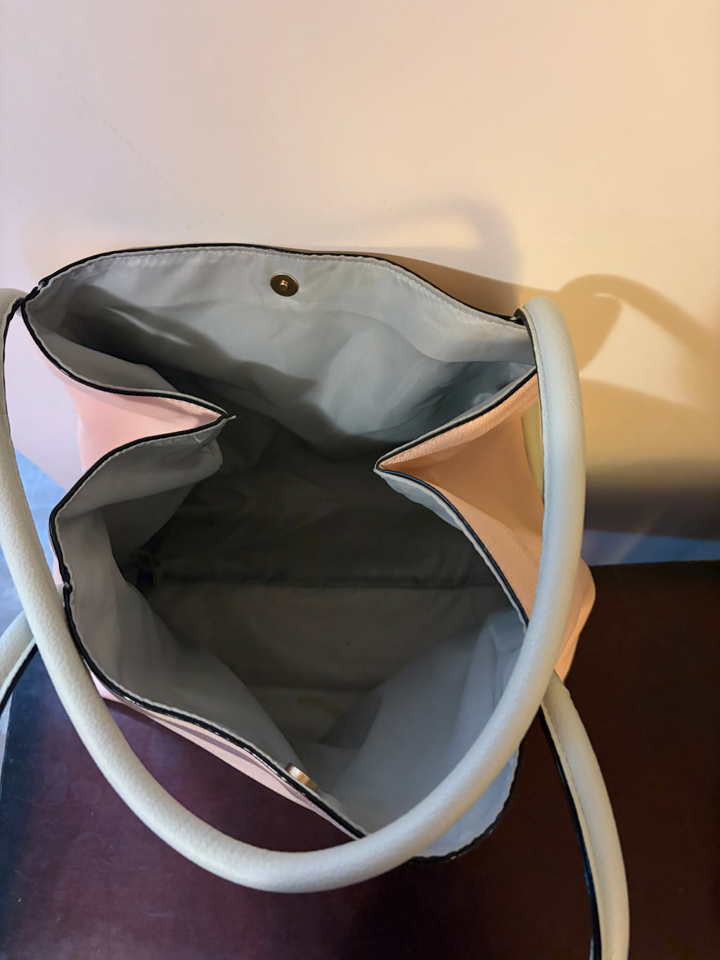 Victoria's Secret Salmon Pink Tote With Snap Button Closure..