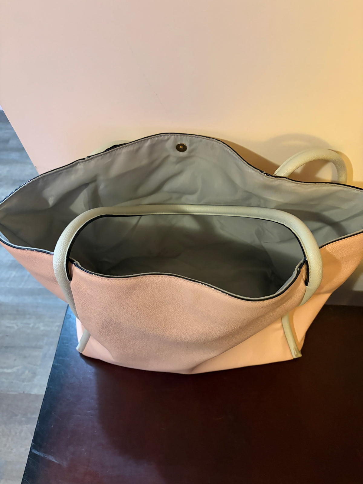 Victoria's Secret Salmon Pink Tote With Snap Button Closure..