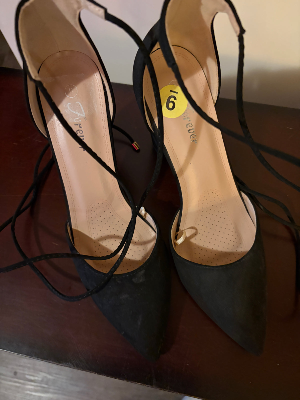 Forever New Black Lace-Up Heels.