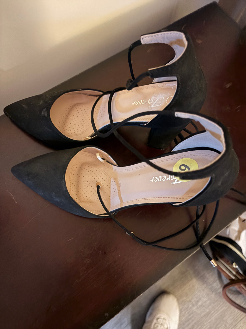 Forever New Black Lace-Up Heels.