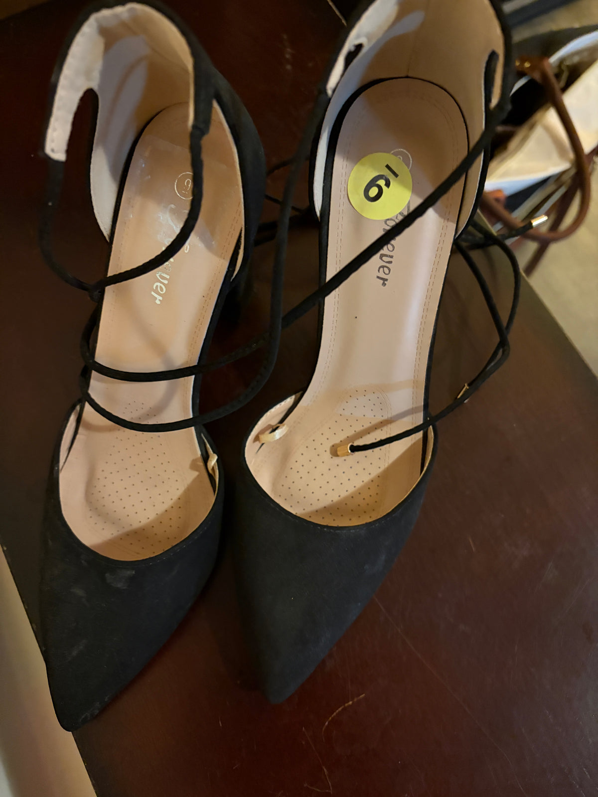 Forever New Black Lace-Up Heels.