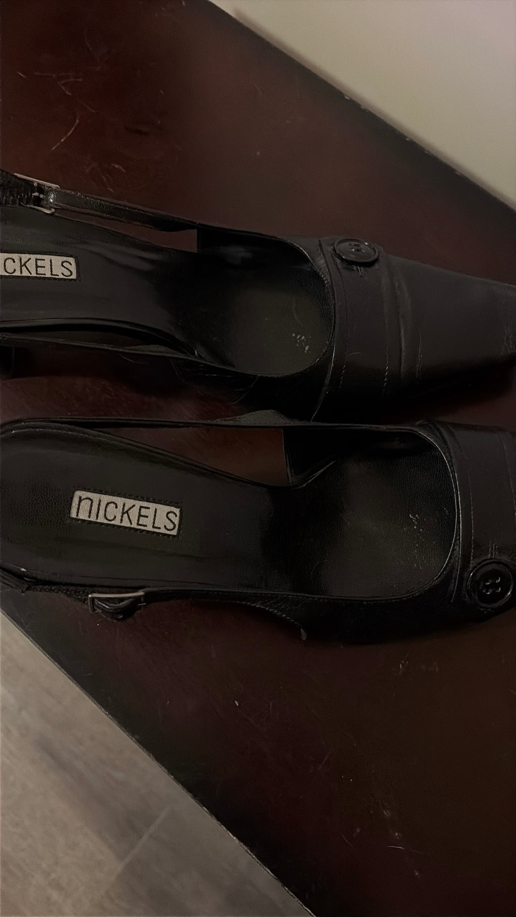 Nickels Black Open-Toe Ankle-Strap Heels-Size 9, Brand New