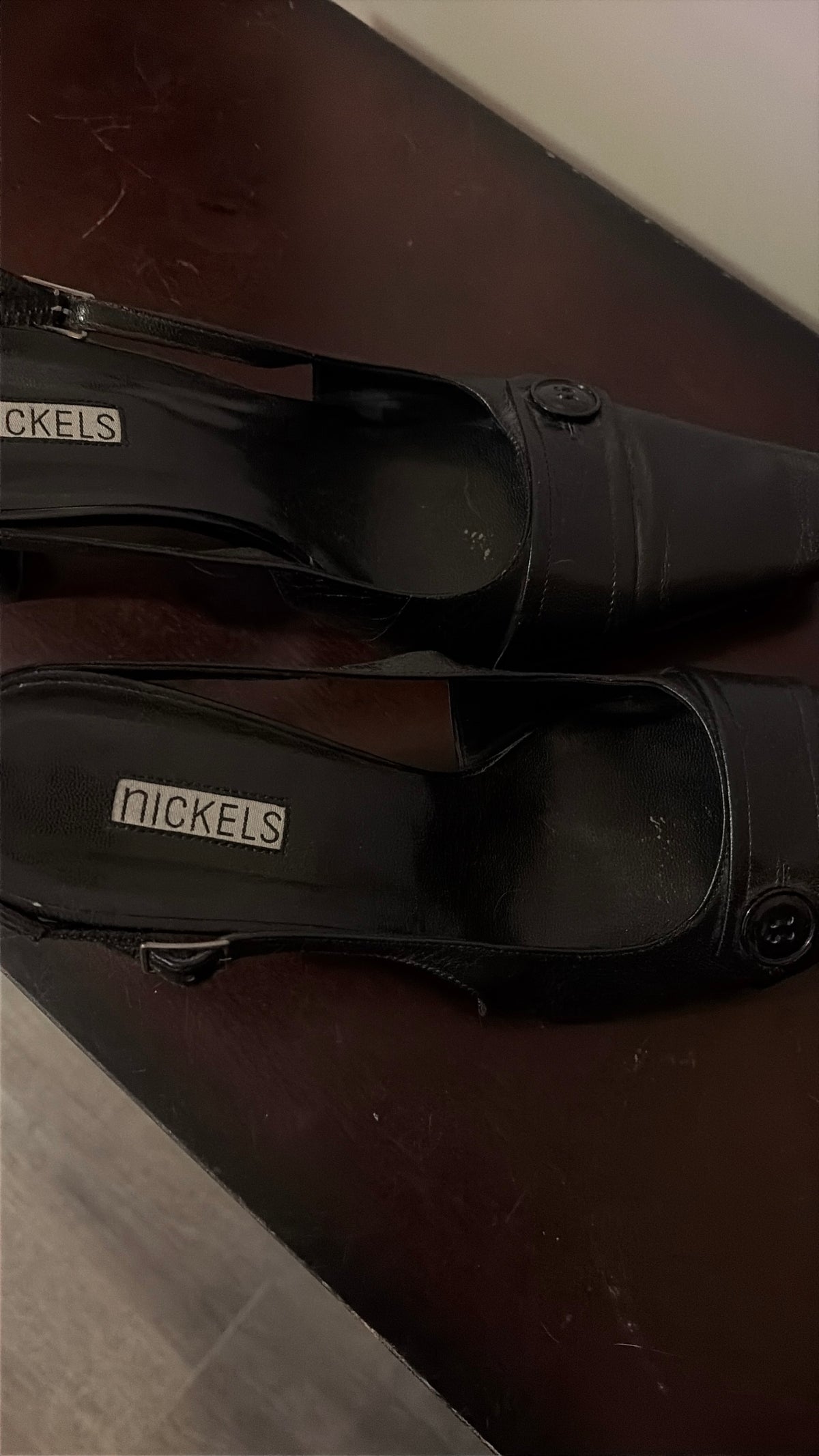 Nickels Black Open-Toe Ankle-Strap Heels-Size 9, Brand New